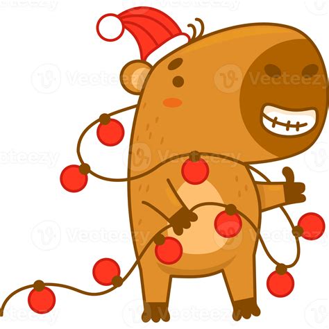 Christmas Capybara With Garland 29941884 Png
