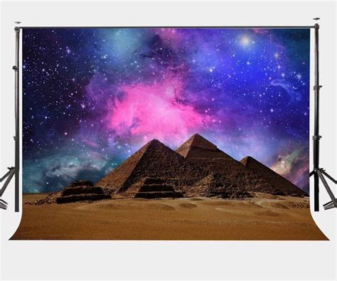 X Ft Egyptian Pyramids In The Desert Backdrop Starry Stars Colorful