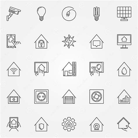 Smart Home Icons Set Stock Vector Illustration Of Logo 76794100