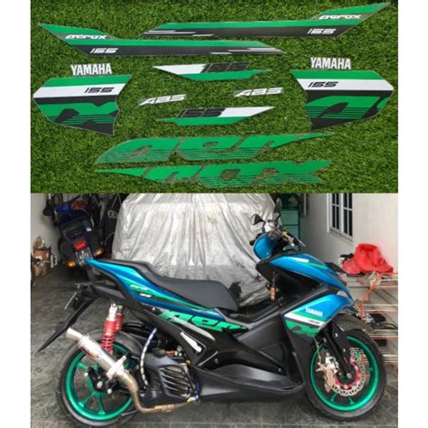 Jual STRIPING STICKER AEROX NVX 155 MALAYSIA TRANSPARAN GREEN CONCEPT