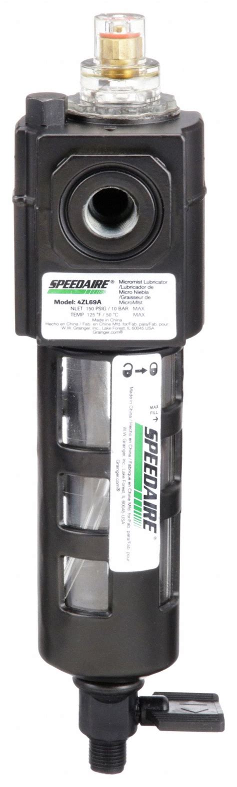 Speedaire Micro Mist In Npt Compressed Air Lubricator Zl