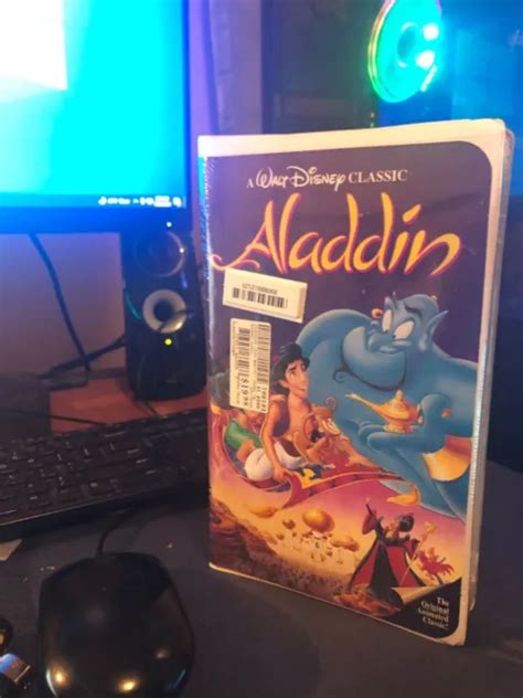 Rare Walt Disney S Aladdin Diamant Noir Classique Vhs Scell En