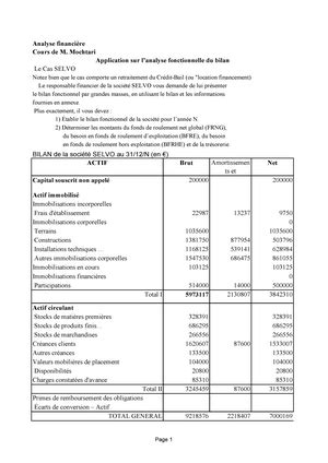 Bilan Fonctionnel Cours Le Bilan Fonctionnel Cours LE BILAN