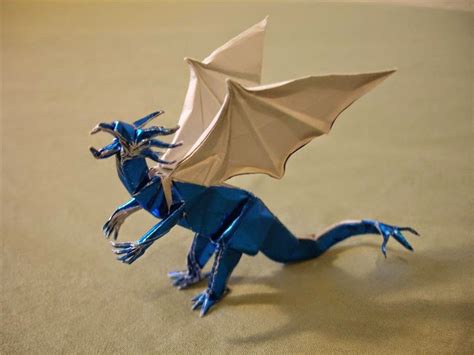 3d Origami Blue Dragon ~ Arts Crafts Ideas Movement