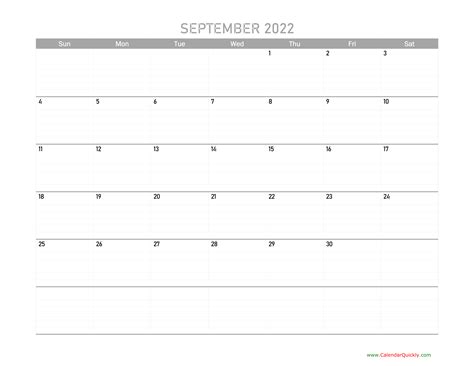 September Calendar 2022 Printable Calendar Quickly