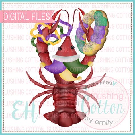 Mardi Gras Crawfish Png Watercolor Artwork Digital File Etsy Uk