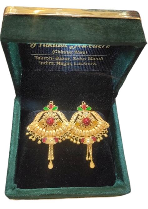 18k 15inch Yellow Gold Earrings At Rs 30000pair In Lucknow Id