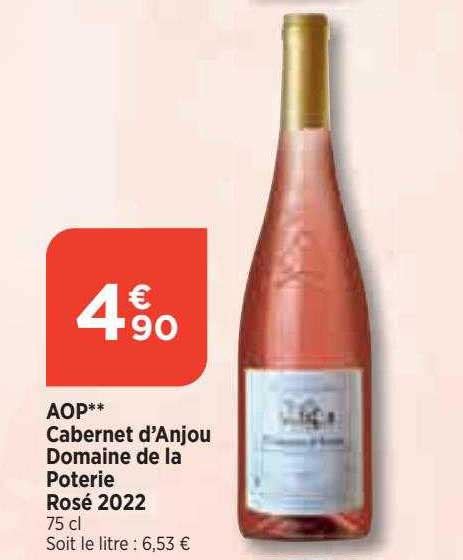 Promo Aop Cabernet D anjou Domaine De La Poterie Rosé 2022 chez Bi1