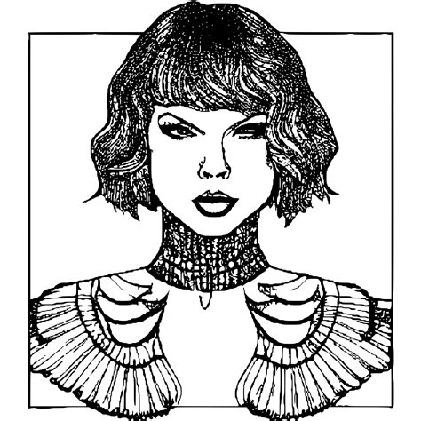 Taylor Swift Wearing Lover Outfit Coloring Page · Creative Fabrica