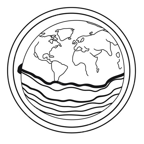 An Outline Drawing Of The Earth Sketch Vector Earth Drawing Wing