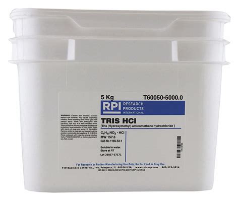 RPI TRIS Hydrochloride T60050 1185 53 1 157 6 C4H11NO3 HCI 5 Kg