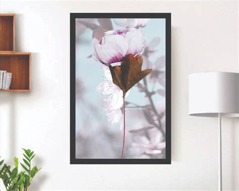 Quadro Decorativo Flor Rosa Para Sala Quarto Com Moldura | Elo7