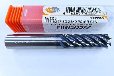 NEW IMCO 1 2 SQ 63214 ALCRNX 7 FLUTE SOLID CARBIDE END MILL POW R PATH