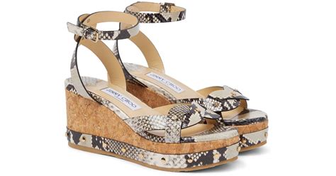 Jimmy Choo Drya 120 Wedge Leather Sandals Lyst UK