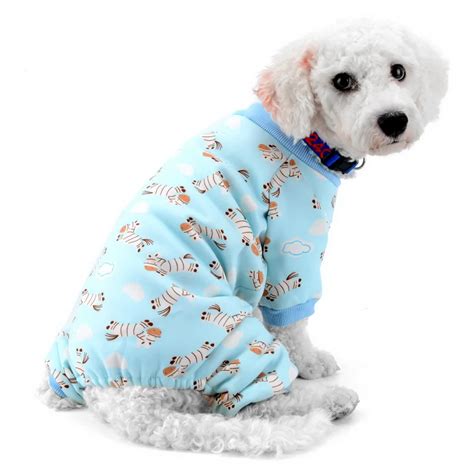 Zebra Print Dog Pajamas Pet Soft Cozy Pjs Dog Clothes For Small Dogs