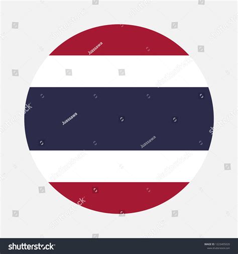 Thailand Flag Circle Vector Image Icon เวกเตอร์สต็อก ปลอดค่าลิขสิทธิ์