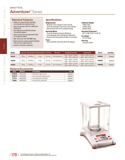Serie Adventurer Balanza Anal Tica Ohaus Instrumentaci N Industrial Cictem