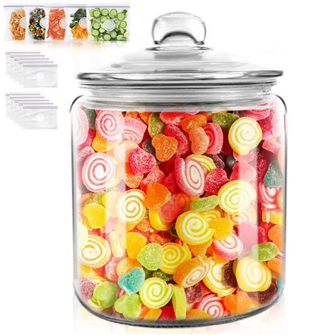 Masthome Glass Jar With Lids1 5 Gallon Cookie Jar Wish 15 Food Storage Bagscookie Jars For