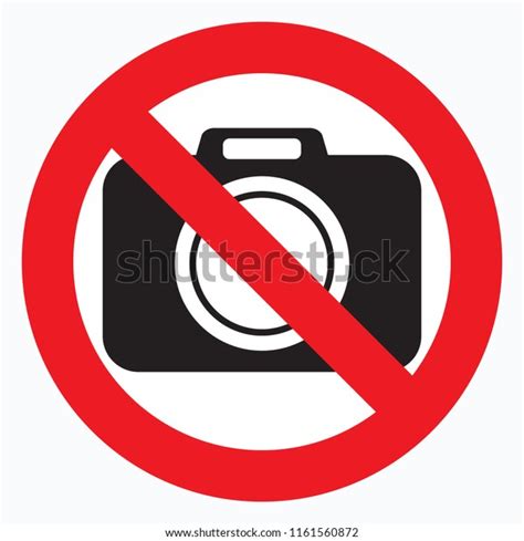 No Cameras Allowed Sign Red Prohibition Stock Vektor Royaltyfri