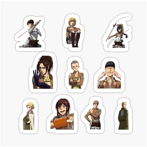 "Characters || AOT sticker pack" Sticker for Sale by Polarys | Redbubble