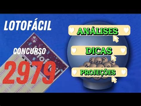 Lotofácil concurso 2979 analises dicas e tendências YouTube