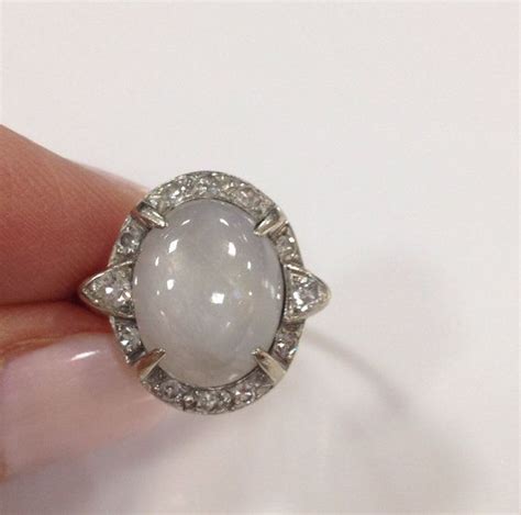 Gorgeous Vintage Retro Grey Star Sapphire And Diamond Ring Etsy