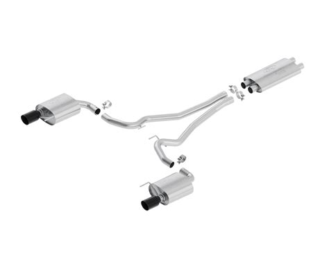 Sports Exhaust System Stainless Steel With Black Two Tail Pipes Ford