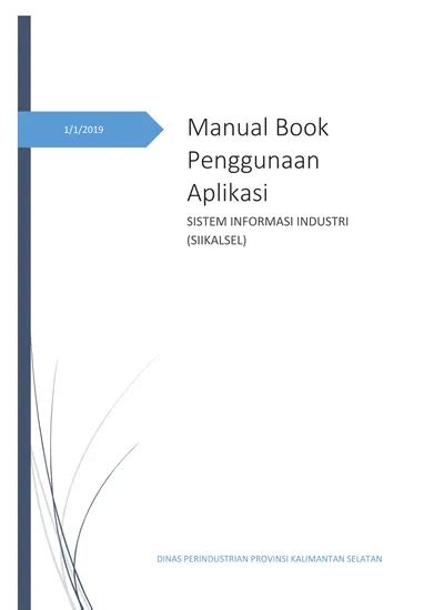 Manual Book Penggunaan Aplikasi Sistem Informasi Industri