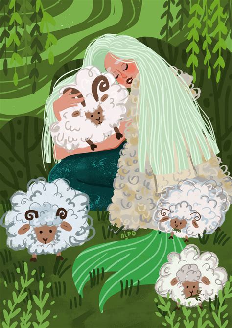 Русалонька і баранці - illustratorsUA