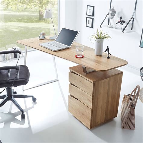 Bureau avec caisson 3 tiroirs 150x67x75 cm décor naturel Maison et Styles