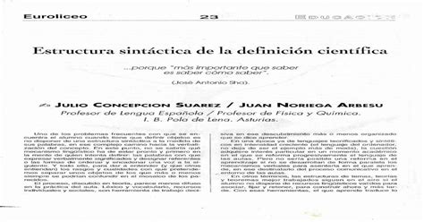 Estructura Sintáctica De La Definición Científica Pdf Document