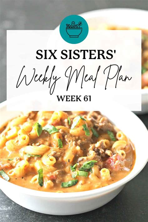 Six Sisters Stuff Free Weekly Meal Plan Week 22