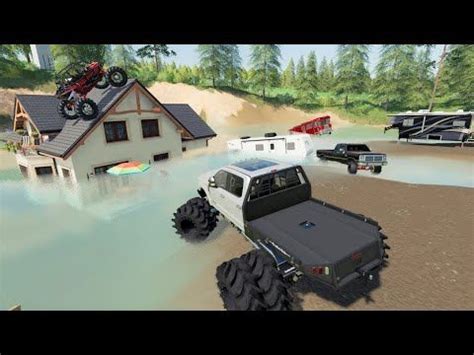 Huge Storm Floods Houses And Campers Farming Simulator Camping And