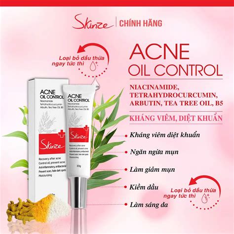 Kem dưỡng da dầu mụn Skinze Acne Oil Control kiềm dầu ngừa mụn giảm