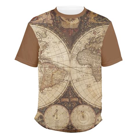 Custom Vintage World Map Mens Crew T Shirt Youcustomizeit