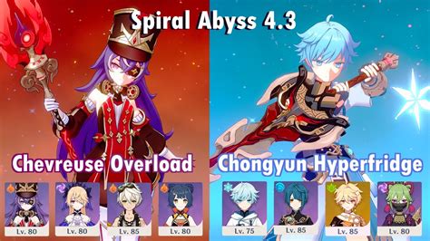 C0 Chevreuse Overload X C3 Chongyun Hyperfridge 4 3 Spiral Abyss