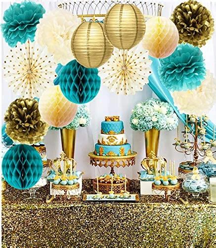 Teal Gold Birthday Party Decorations Shop Lulu