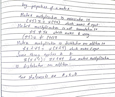 Solved Matrices X Y And Z Are All 2 2 Matrices Which Statements Are True Select All That