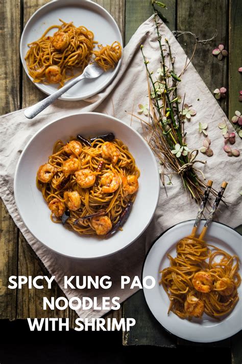 Spicy Kung Pao Noodles with Shrimp - What To Cook Today