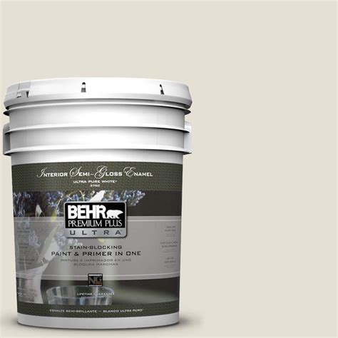 Behr Premium Plus Ultra 5 Gal N310 1 Sand Drift Semi Gloss Enamel