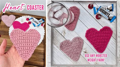 Crochet Heart Coaster Free Pattern And Tutorial Easy Valentines Day Crochet Heart Decoration