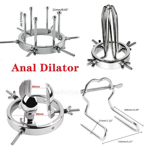 Adjustable Metal Anal Dilator Vaginal Medical Mirror Couples Fist Sex Toys Insert Enema Clean