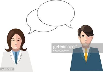 Dialogue Men And Women Flat Vector Illustration On White Stock Vector