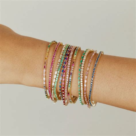 Rainbow Baguette Tennis Bracelet In 2024 Jewelry Lookbook Dream