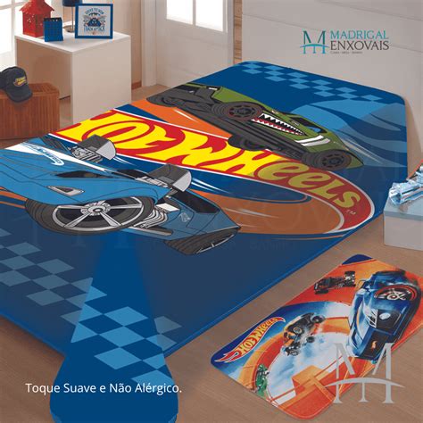 Cobertor Jolitex Solteiro Hot Wheels Race Raschel Toque Macio