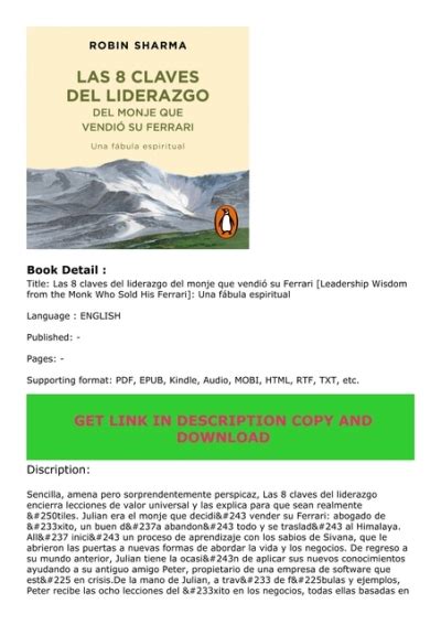 DOWNLOAD BOOK PDF Las 8 claves del liderazgo del monje que vendió su