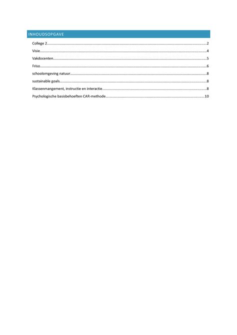 Pedagogiek School Aantekeningen INHOUDSOPGAVE College Studeersnel