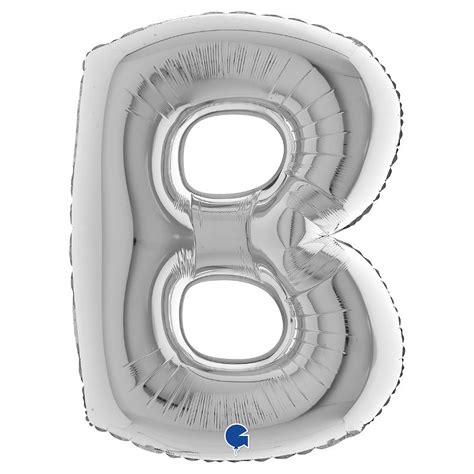 Palloncino Mylar Cm Lettera B Silver Argento Di Grabo Srl