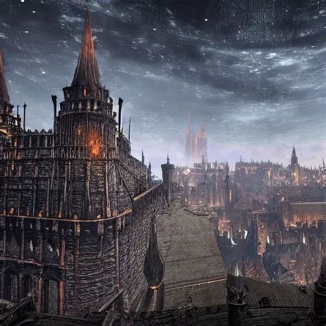 A Sprawling View Of Anor Londo Dark Souls In A Starry Stable