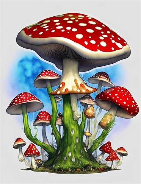 Premium AI Image A Drawing Of Mushrooms With The Words Mushroom